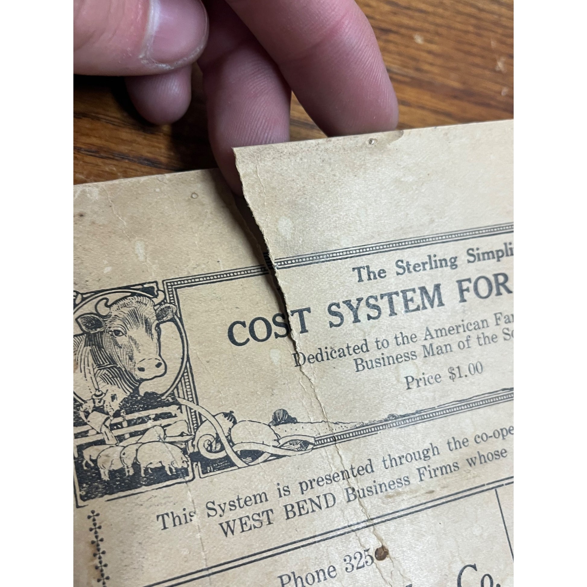 Vintage West Bend Wisconsin Advertising Book Farmer Recordkeeping Book Ads