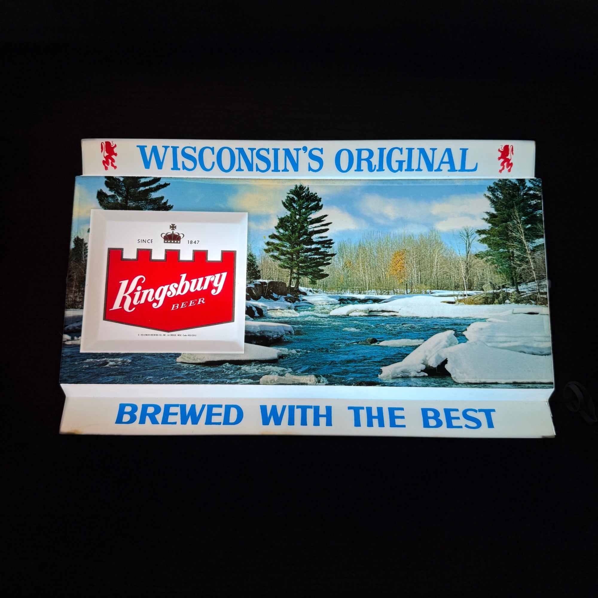 Vintage Kingsbury Lighted Beer Sign La Crosse Wisconsin Rare