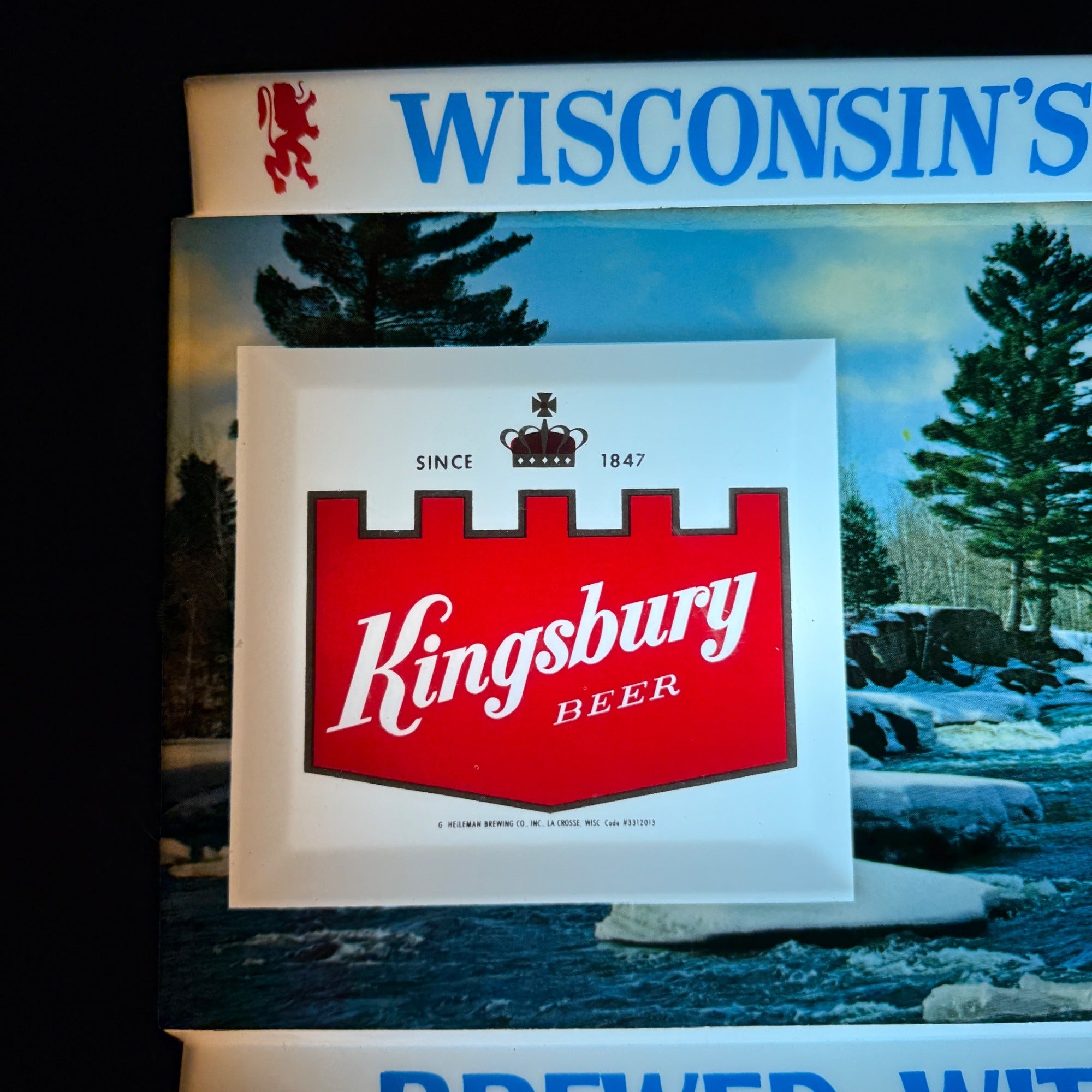 Vintage Kingsbury Lighted Beer Sign La Crosse Wisconsin Rare