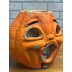 Vintage Halloween Large 8" Paper Mache Jack O Lantern JOL - As-Is