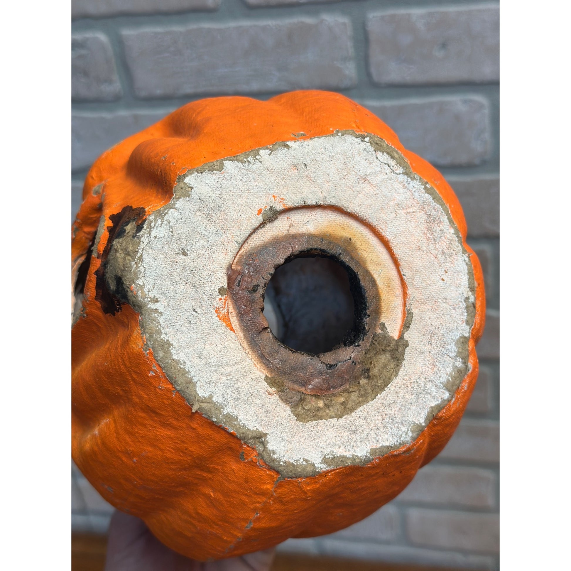 Vintage Halloween Large 8" Paper Mache Jack O Lantern JOL - As-Is
