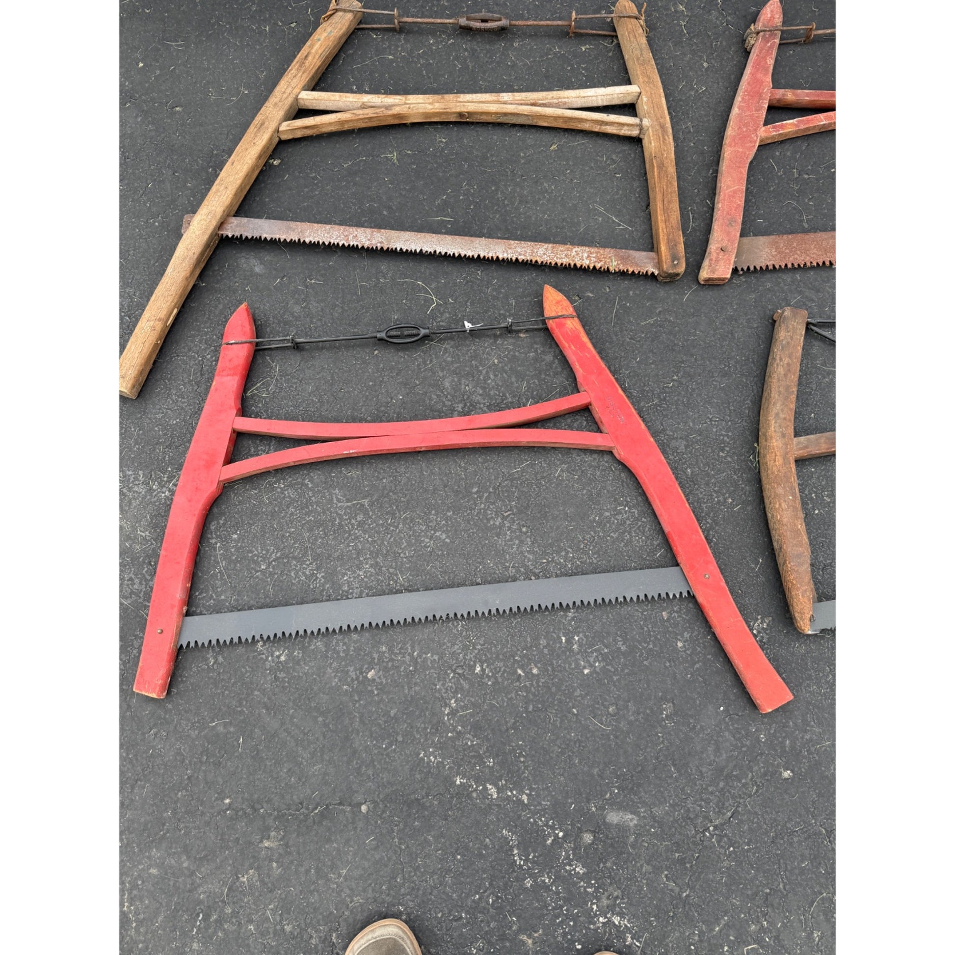 Lot of 4 Antique Vintage Crosscut Logging Buck Saws Rustic Cabin Decor Disston