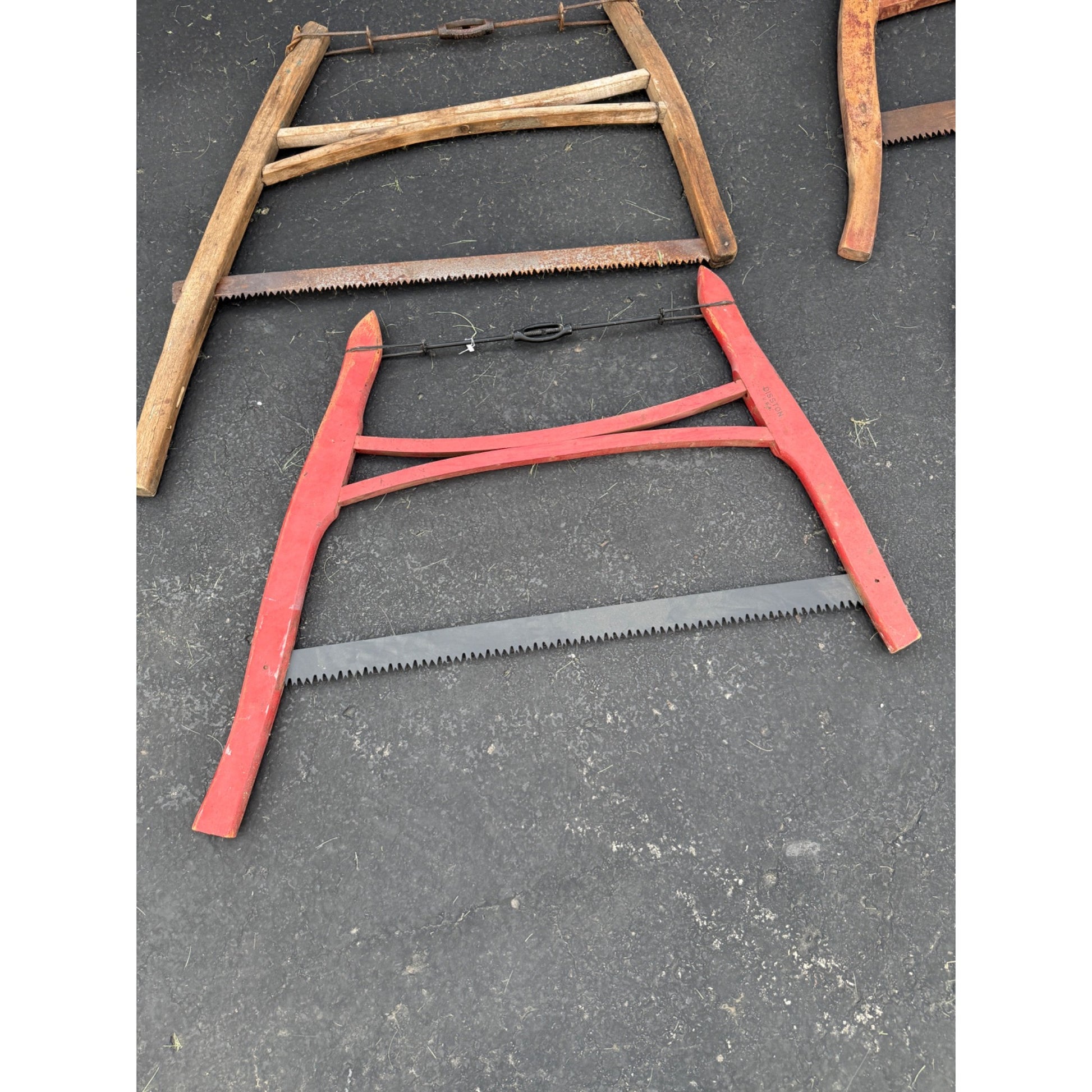 Lot of 4 Antique Vintage Crosscut Logging Buck Saws Rustic Cabin Decor Disston