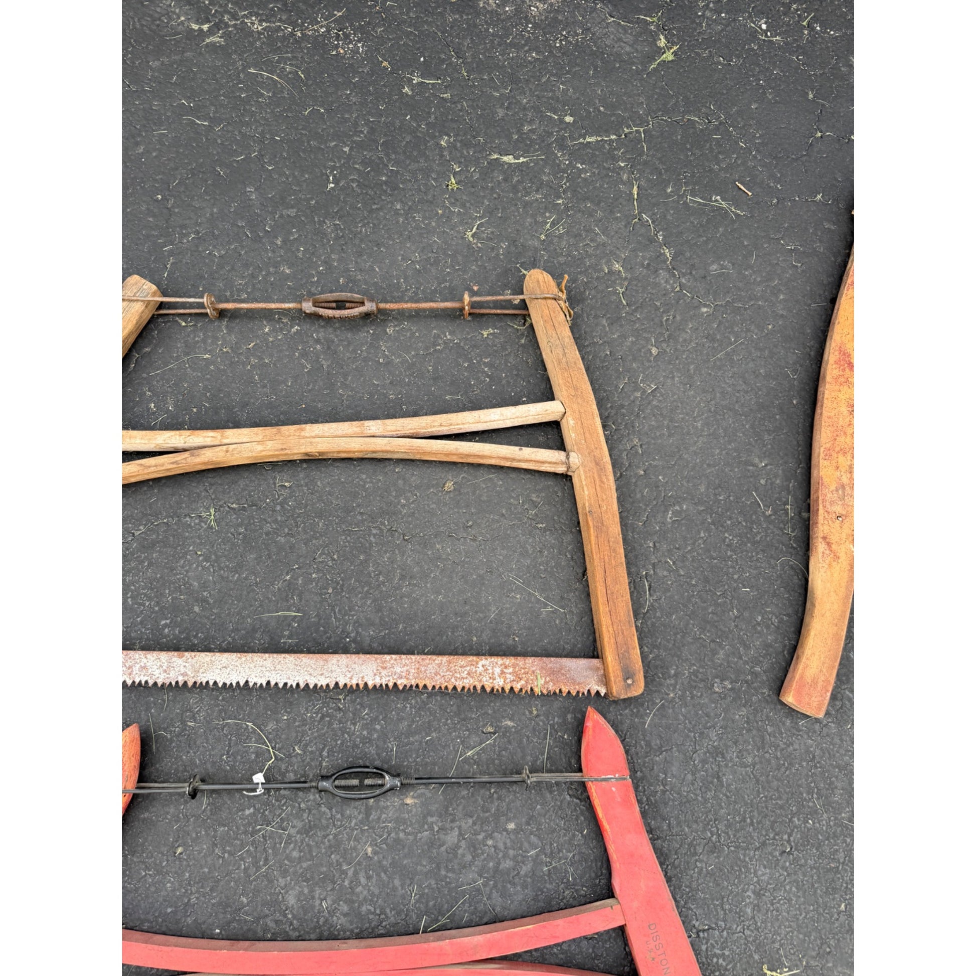 Lot of 4 Antique Vintage Crosscut Logging Buck Saws Rustic Cabin Decor Disston