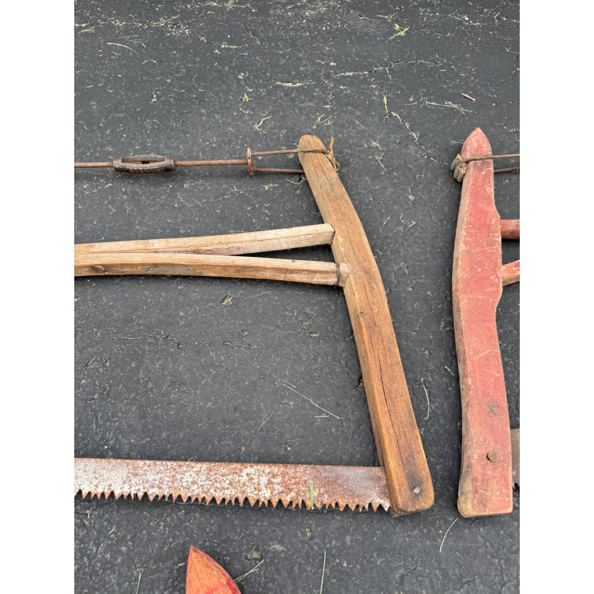 Lot of 4 Antique Vintage Crosscut Logging Buck Saws Rustic Cabin Decor Disston