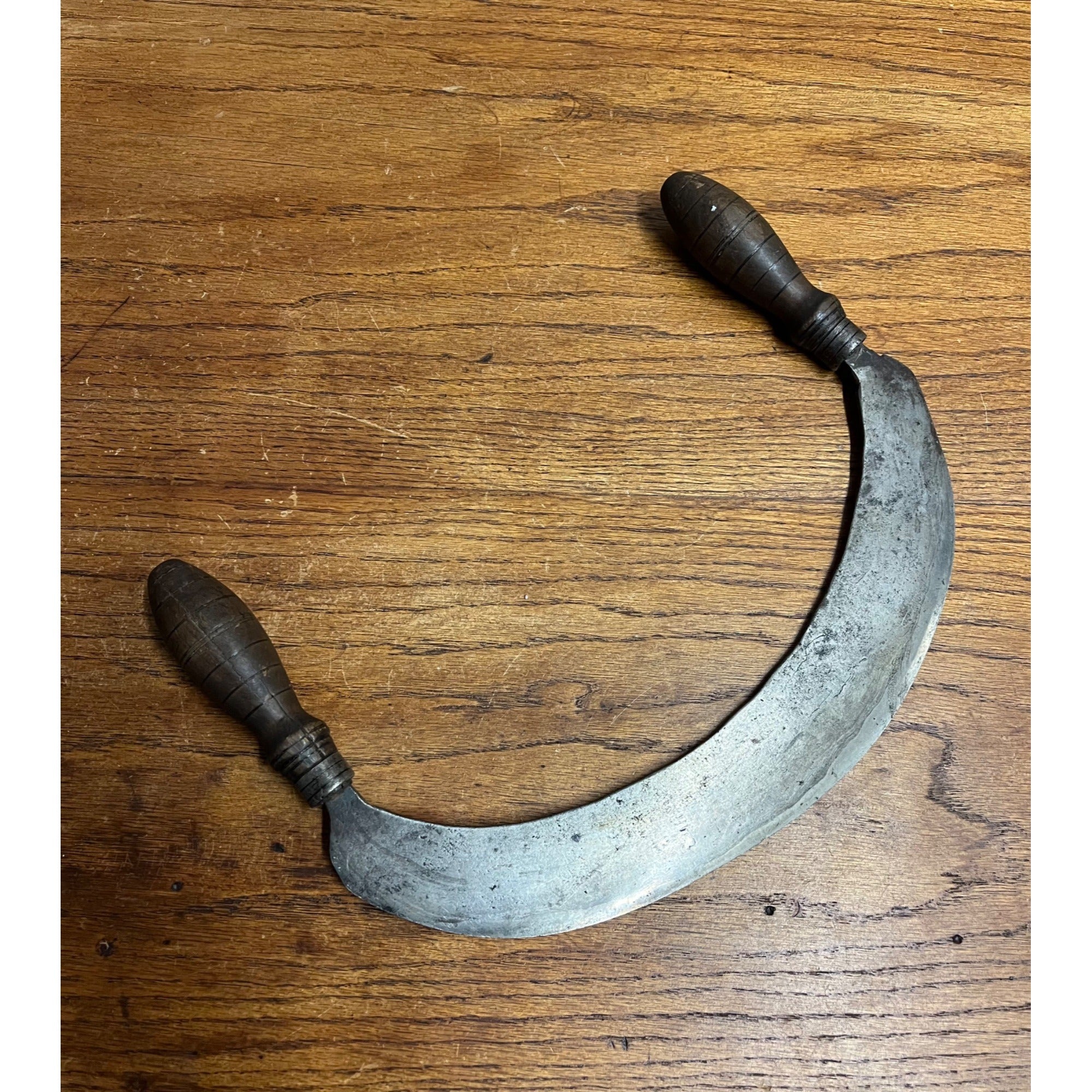 Antique Primitive 19th c. Food Chopper Kitchen Tool w/ Wood Handles Farm Rustic