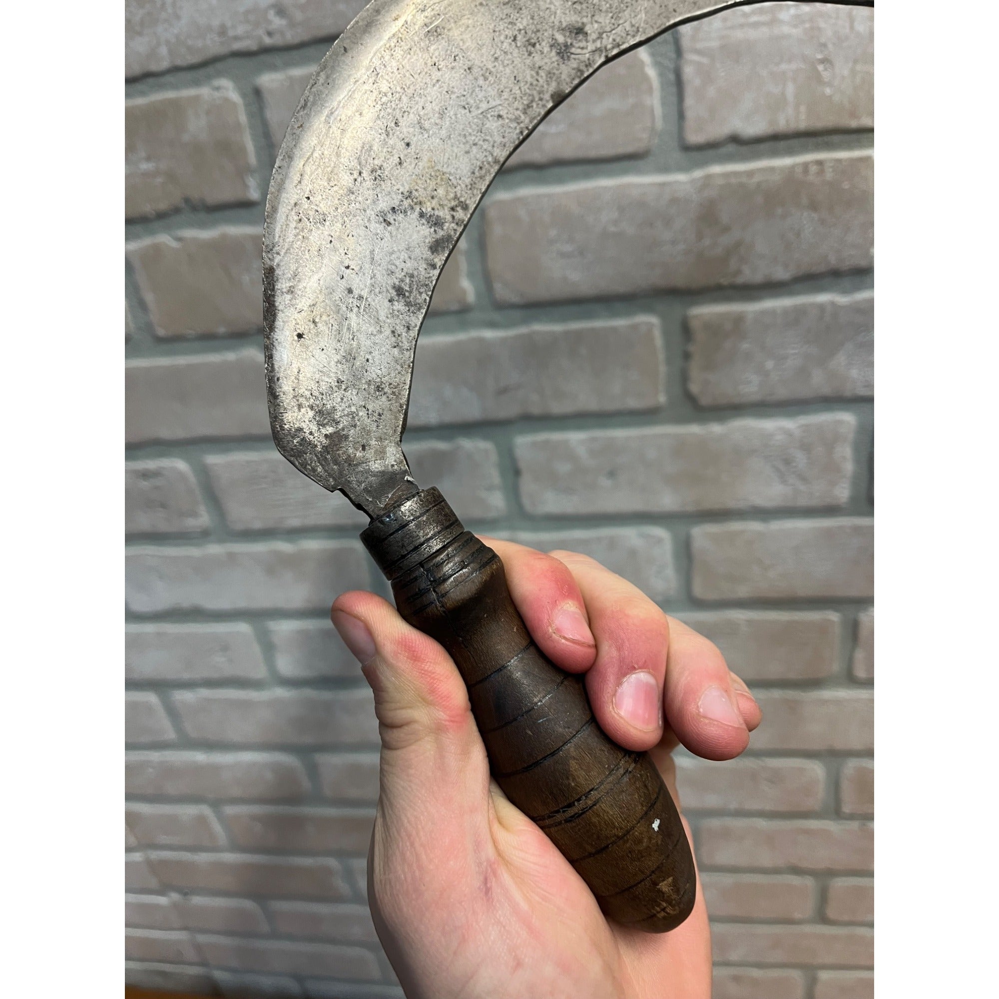 Antique Primitive 19th c. Food Chopper Kitchen Tool w/ Wood Handles Farm Rustic