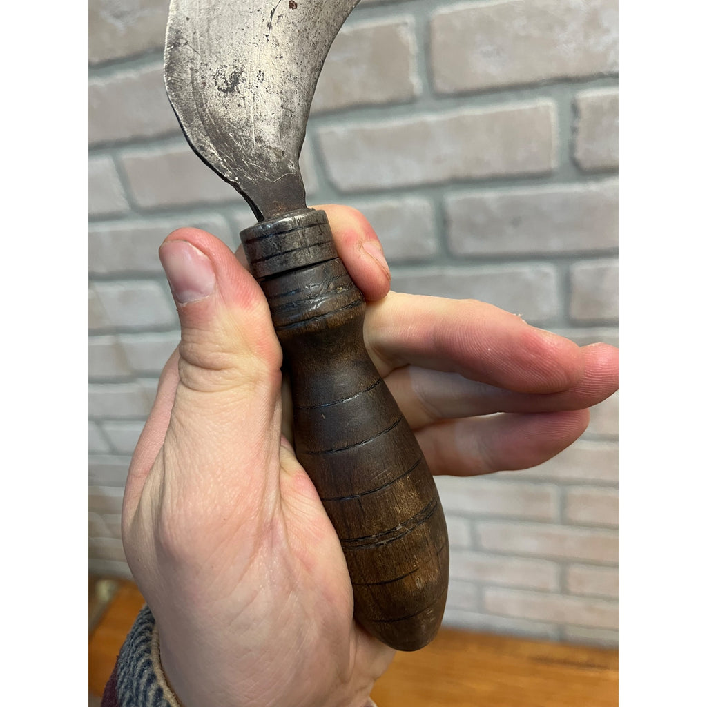 Antique Primitive 19th c. Food Chopper Kitchen Tool w/ Wood Handles Farm Rustic