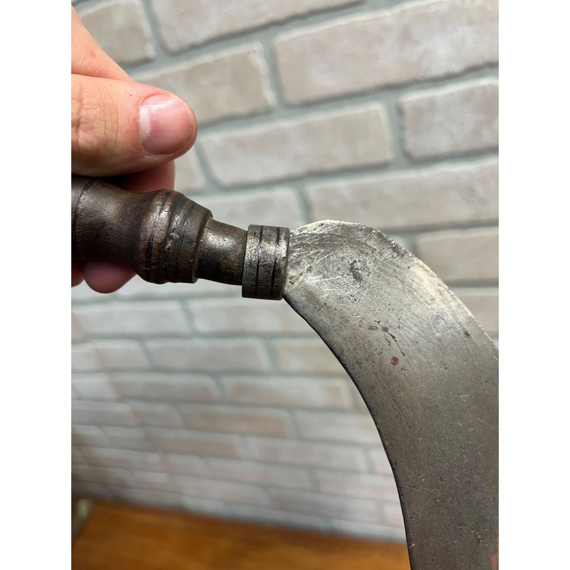 Antique Primitive 19th c. Food Chopper Kitchen Tool w/ Wood Handles Farm Rustic