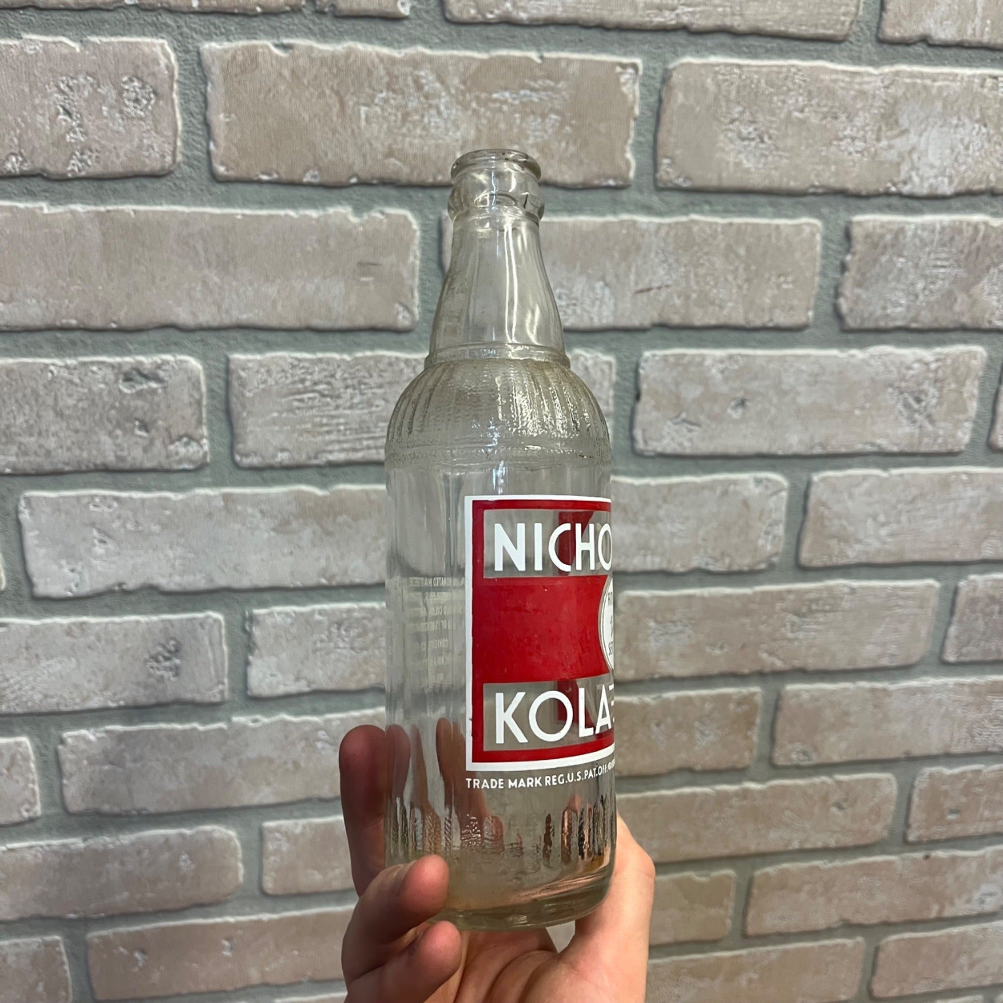 Vintage NICHOL KOLA ACL Soda Bottle, Milwaukee WA Excellent Condition 12 oz