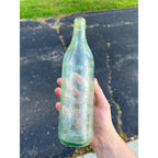 Vintage Aqua Clicquot Club Embossed Soda Bottle Celebrated 10"