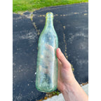 Vintage Aqua Clicquot Club Embossed Soda Bottle Celebrated 10"