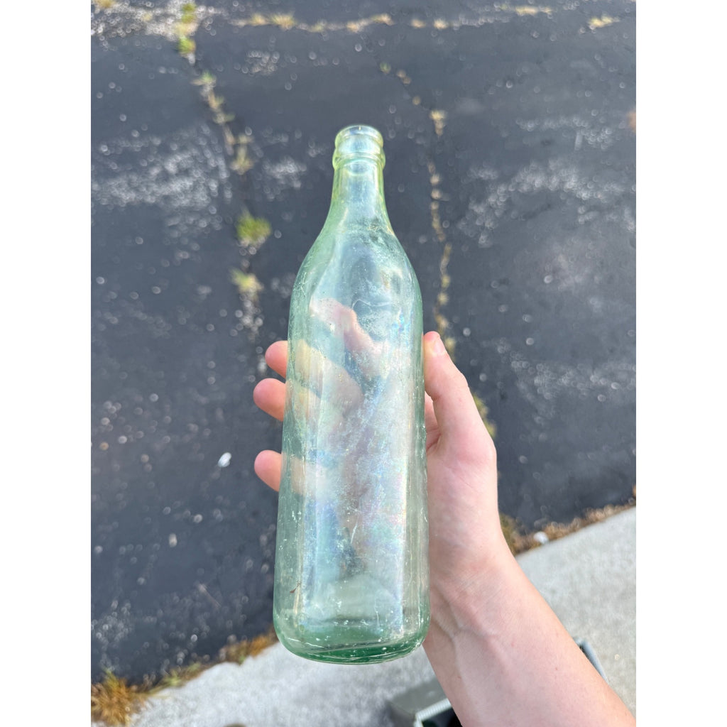 Vintage Aqua Clicquot Club Embossed Soda Bottle Celebrated 10"