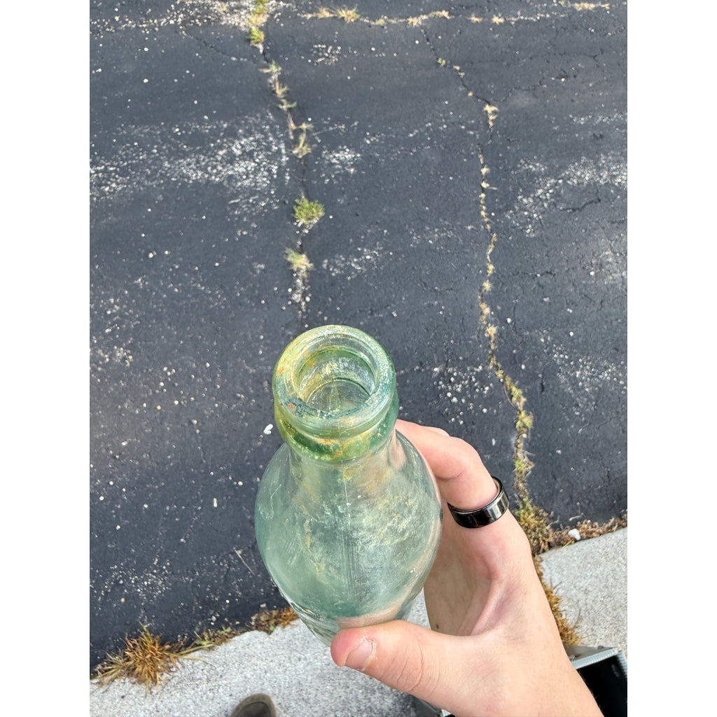 Vintage Aqua Clicquot Club Embossed Soda Bottle Celebrated 10"
