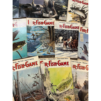 Vintage 1970s-90s Fur, Fish, & Game Lot (38) Hunting Fishing Outdoorsman Magazines