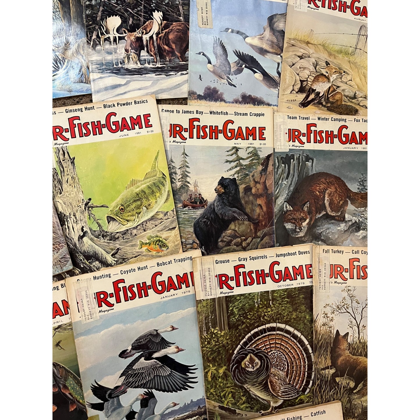 Vintage 1970s-90s Fur, Fish, & Game Lot (38) Hunting Fishing Outdoorsman Magazines