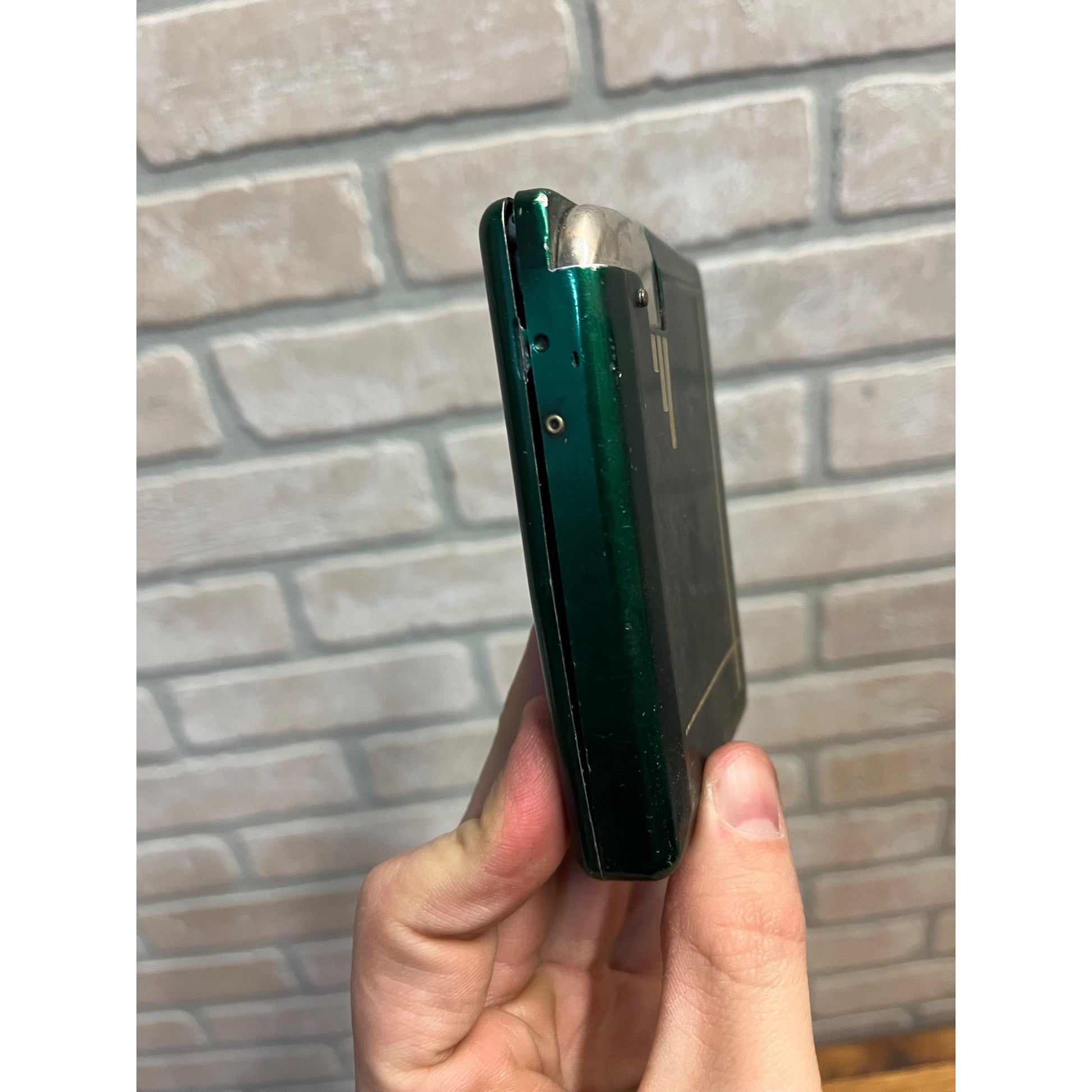 Vintage Art Deco Magic Cigarette Case w/ Lighter Green Tin