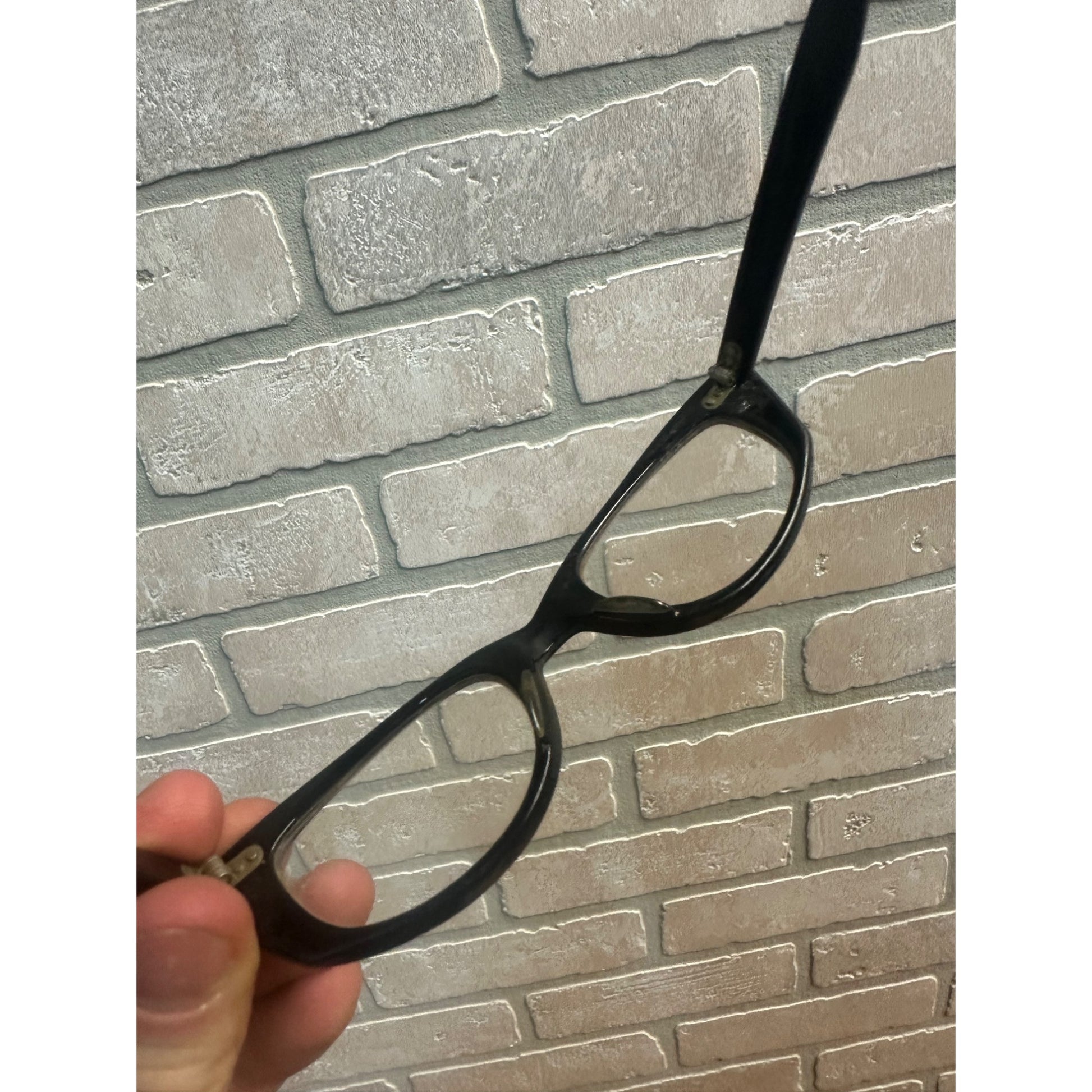 Vintage 1950s Bausch & Lomb Eyeglasses Black Cay Eyes 5-1/4 Silver Accents