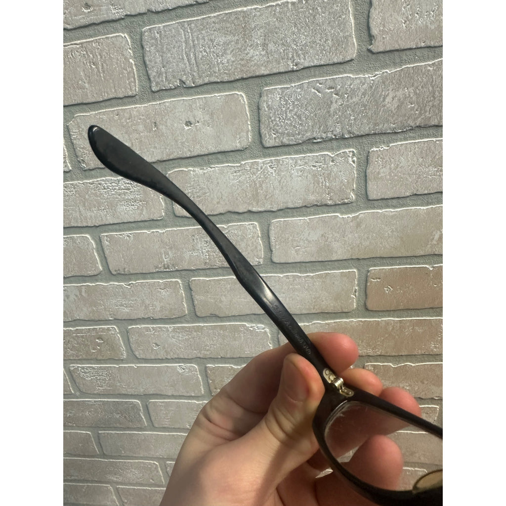 Vintage 1950s Bausch & Lomb Eyeglasses Black Cay Eyes 5-1/4 Silver Accents