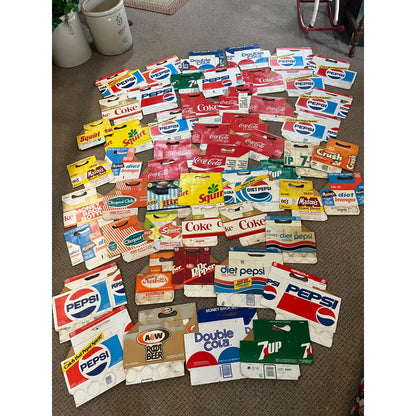 Huge Lot Soda Bottle Cardboard Carriers Cases 6-Pack Coca Cola Pepsi 7up ++