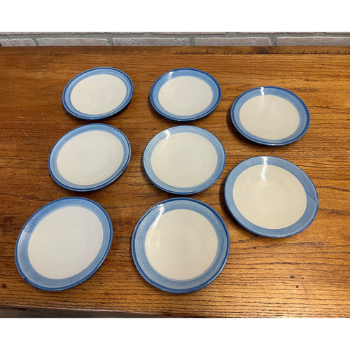 Vintage MA Hadley Mid Century American Pottery Saucers Plates Lot of 8 - 6" Dia