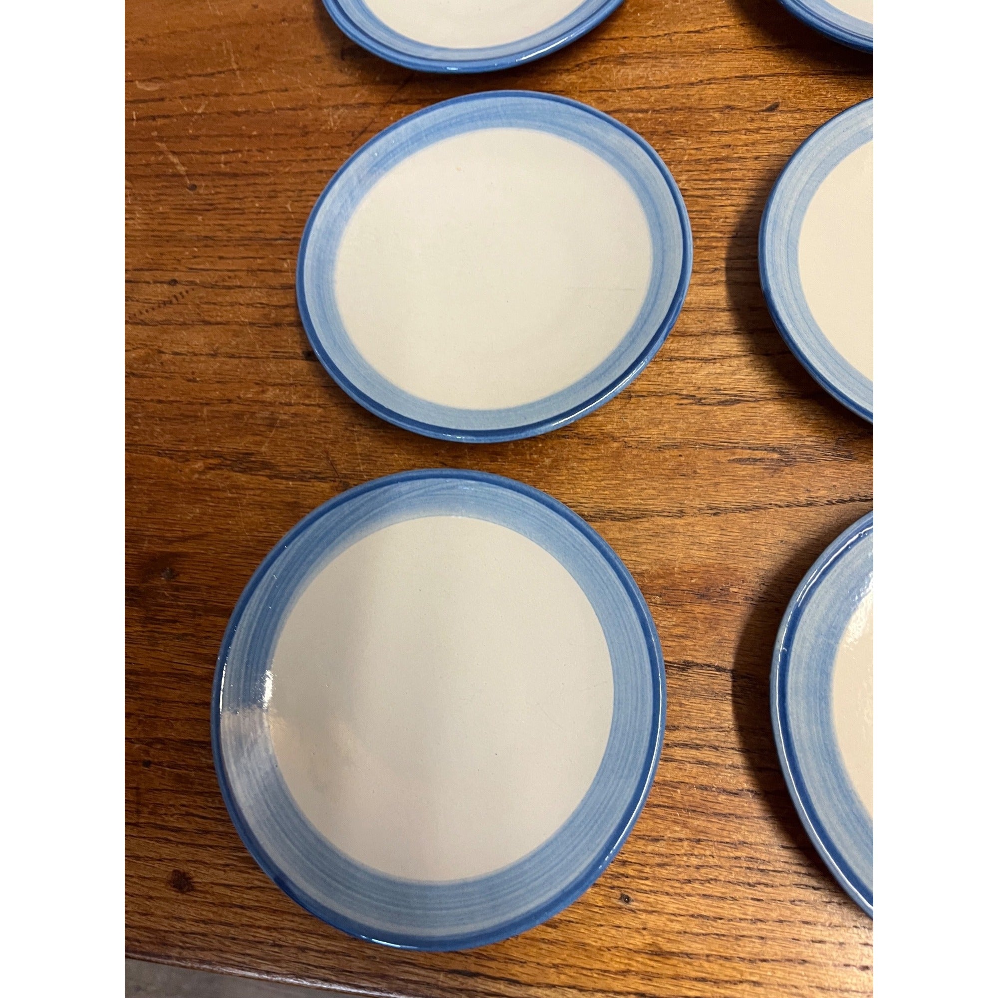 Vintage MA Hadley Mid Century American Pottery Saucers Plates Lot of 8 - 6" Dia