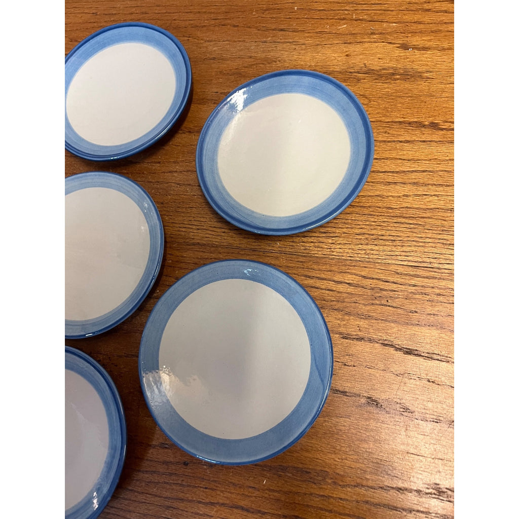 Vintage MA Hadley Mid Century American Pottery Saucers Plates Lot of 8 - 6" Dia