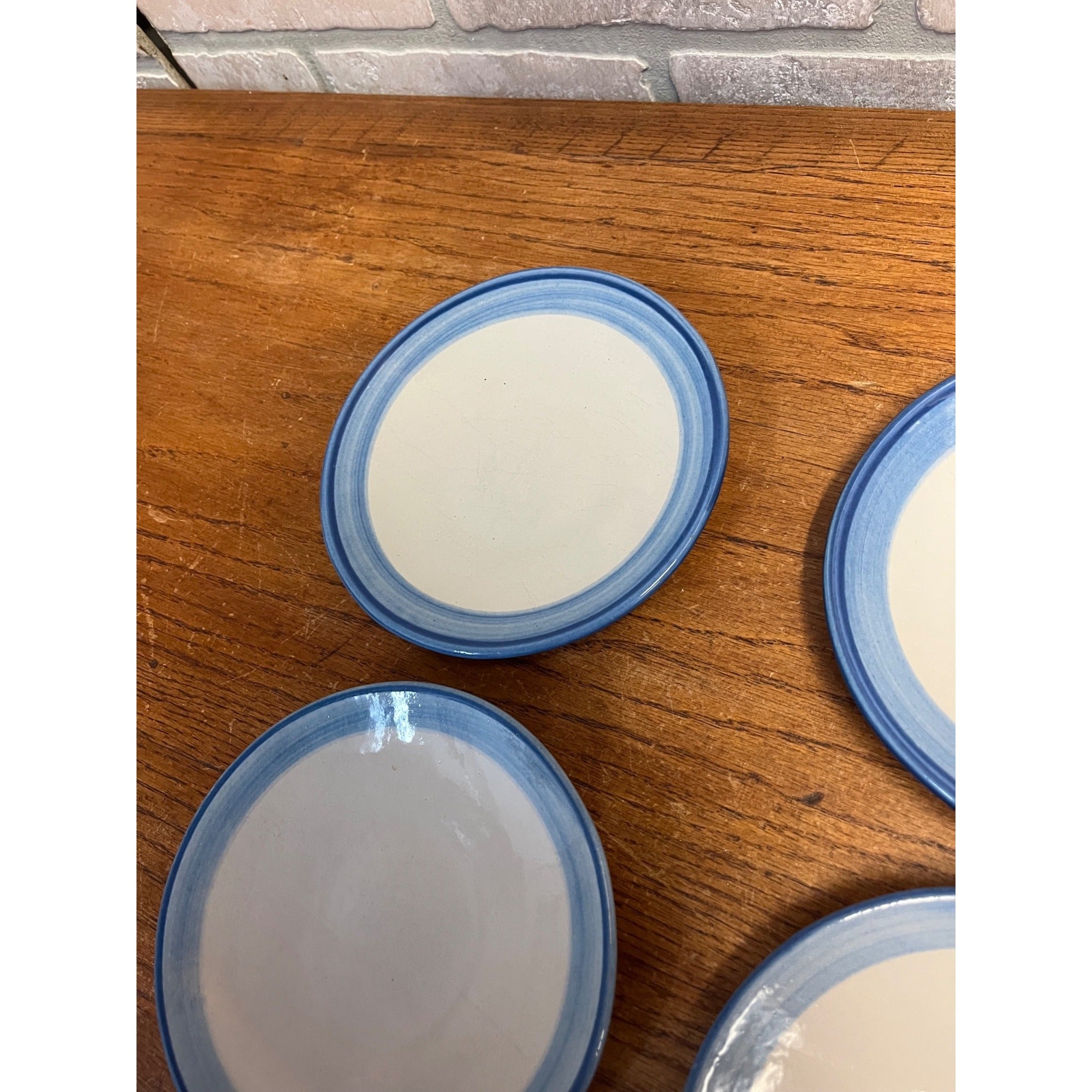 Vintage MA Hadley Mid Century American Pottery Saucers Plates Lot of 8 - 6" Dia