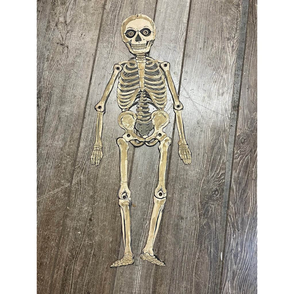 Vintage 1920s Halloween German Diecut Jointed Skeleton Antique