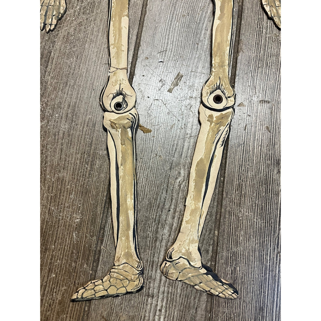 Vintage 1920s Halloween German Diecut Jointed Skeleton Antique