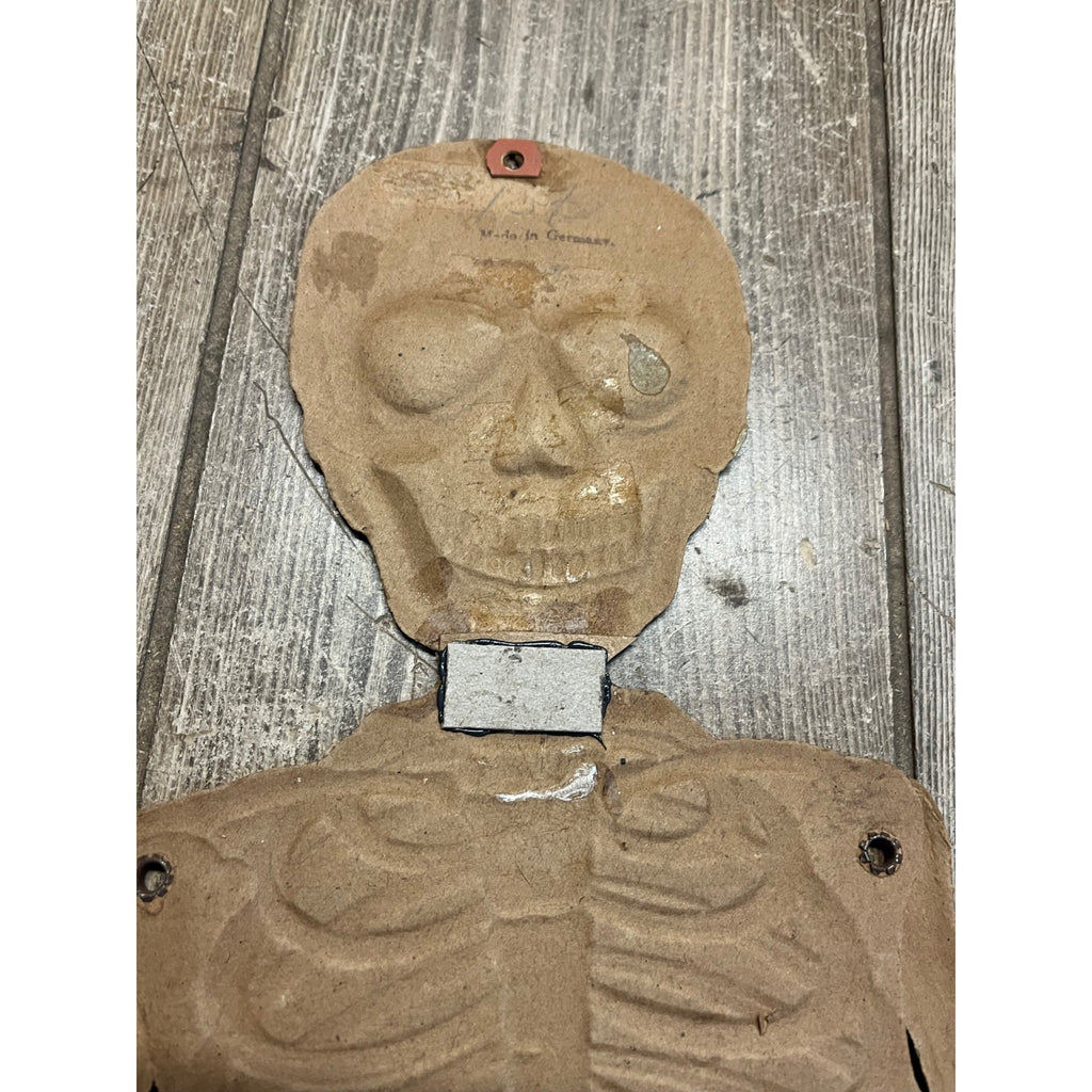 Vintage 1920s Halloween German Diecut Jointed Skeleton Antique