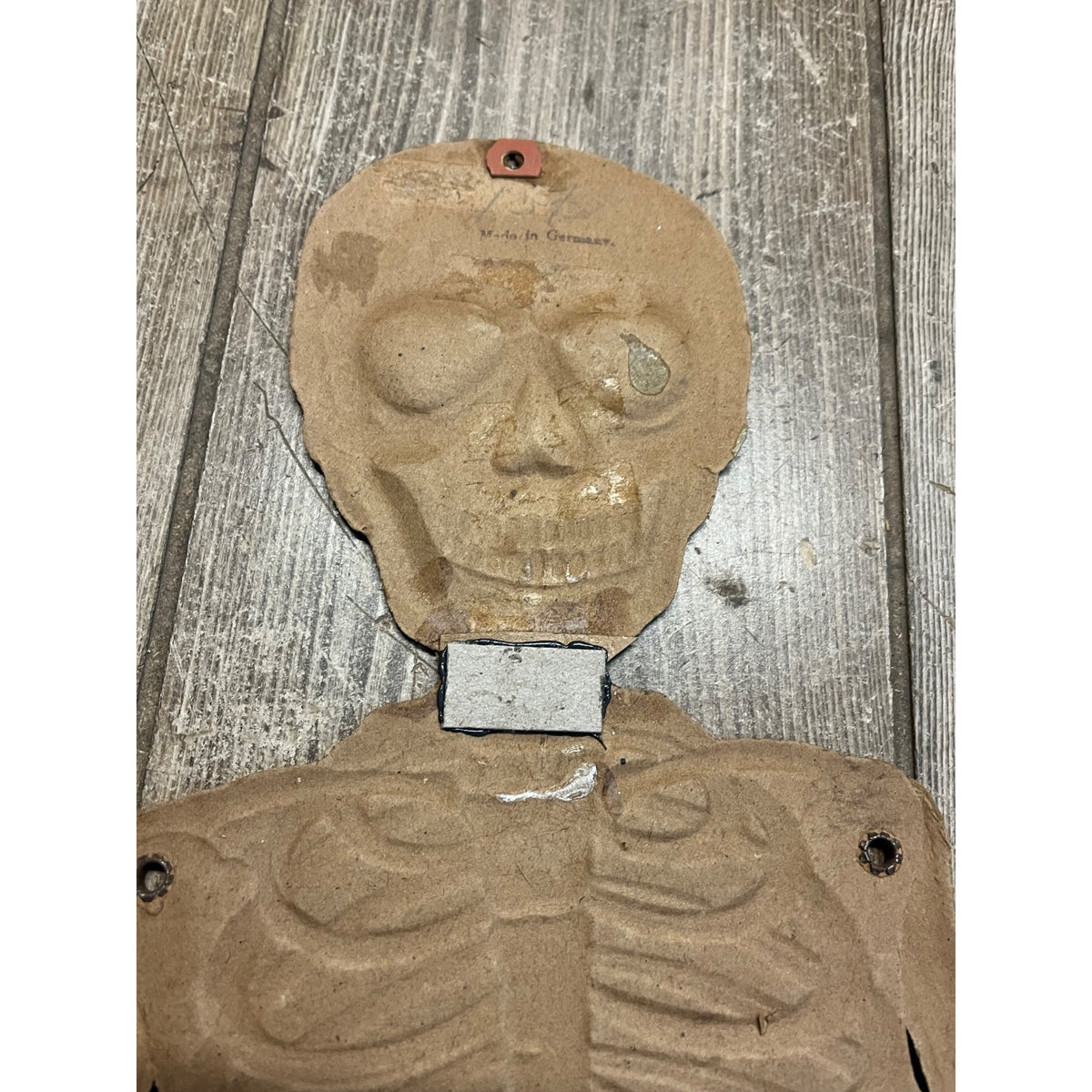 Vintage 1920s Halloween German Diecut Jointed Skeleton Antique