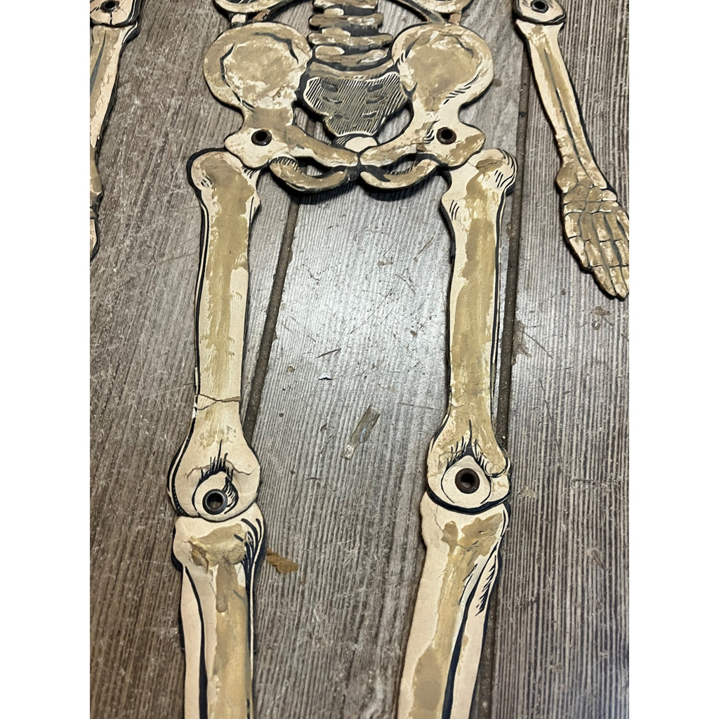 Vintage 1920s Halloween German Diecut Jointed Skeleton Antique