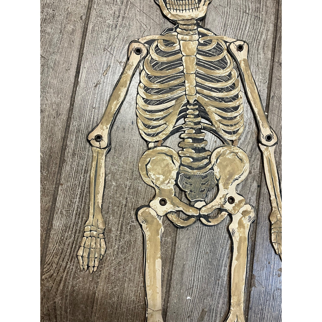Vintage 1920s Halloween German Diecut Jointed Skeleton Antique