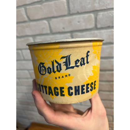 Vintage Sheboygan Falls Creamery Wisconsin Gold Leaf Cottage Cheese Wis Can