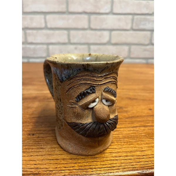 Vintage Ugly Face Art Pottery Mug Coffee Cup Mug Tea Retro Pottery 1980s