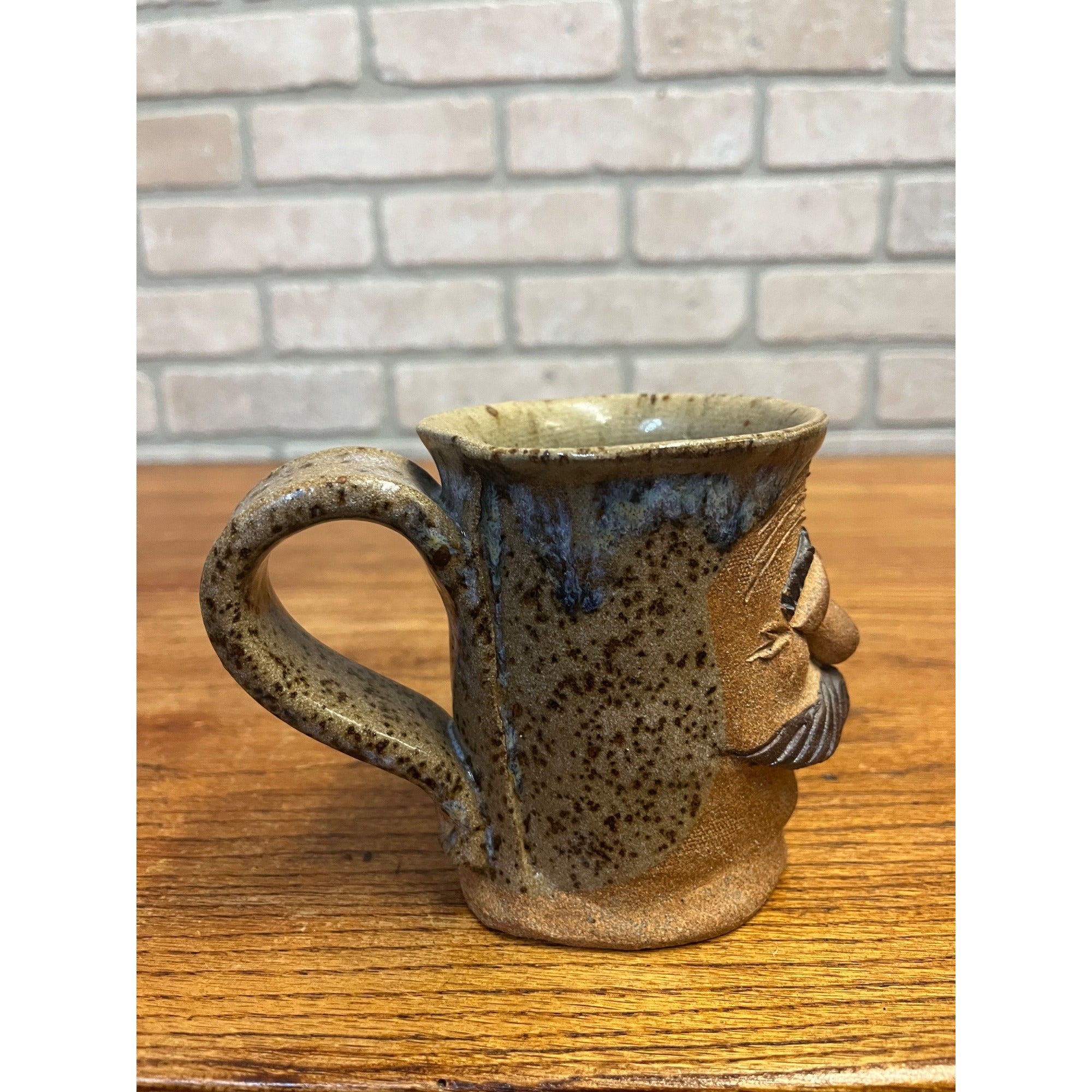 Vintage Ugly Face Art Pottery Mug Coffee Cup Mug Tea Retro Pottery 1980s