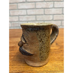 Vintage Ugly Face Art Pottery Mug Coffee Cup Mug Tea Retro Pottery 1980s