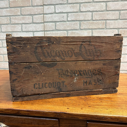 Early Clicquot Club Beverages Soda Bottle Wooden Crate Clicquot Mass Box