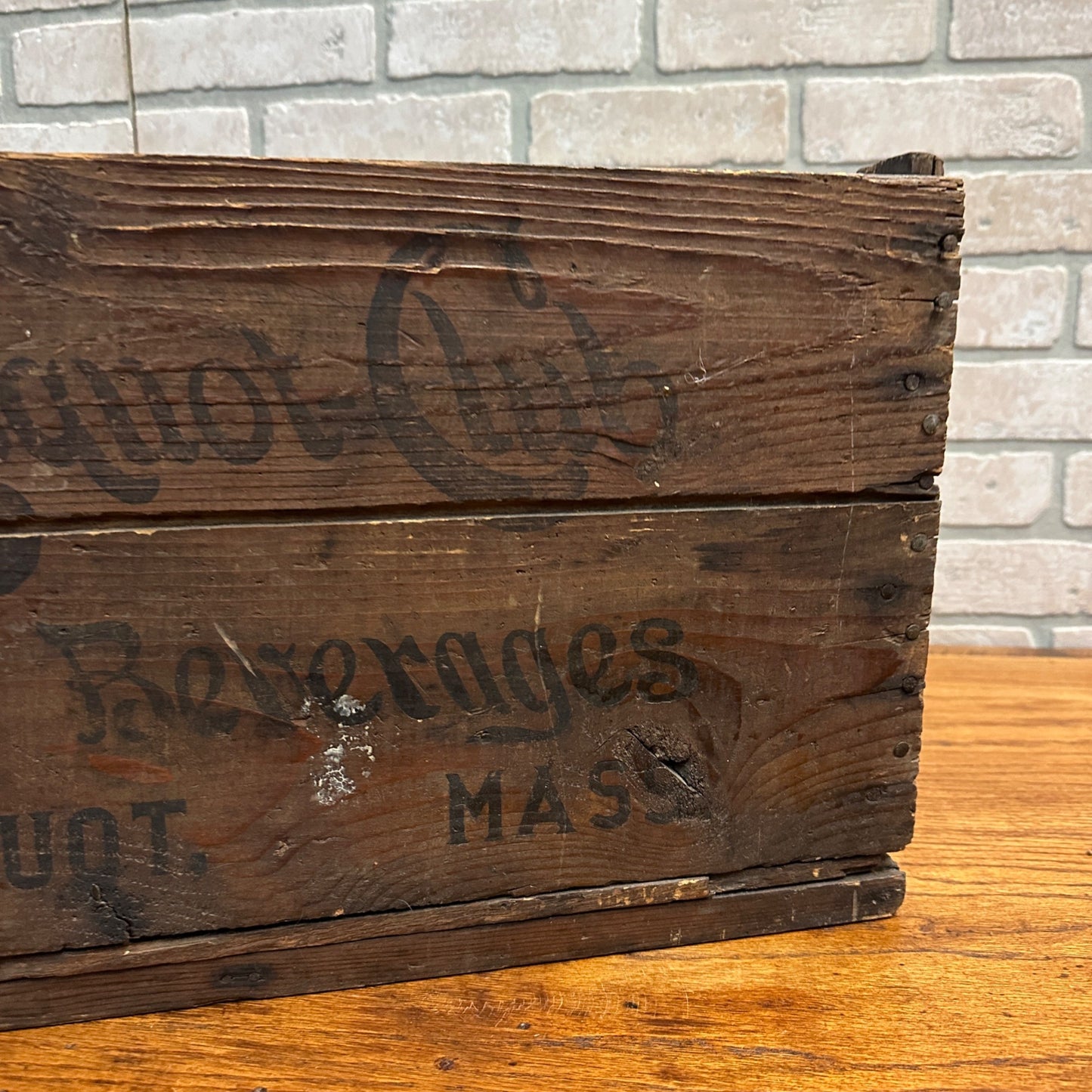 Early Clicquot Club Beverages Soda Bottle Wooden Crate Clicquot Mass Box