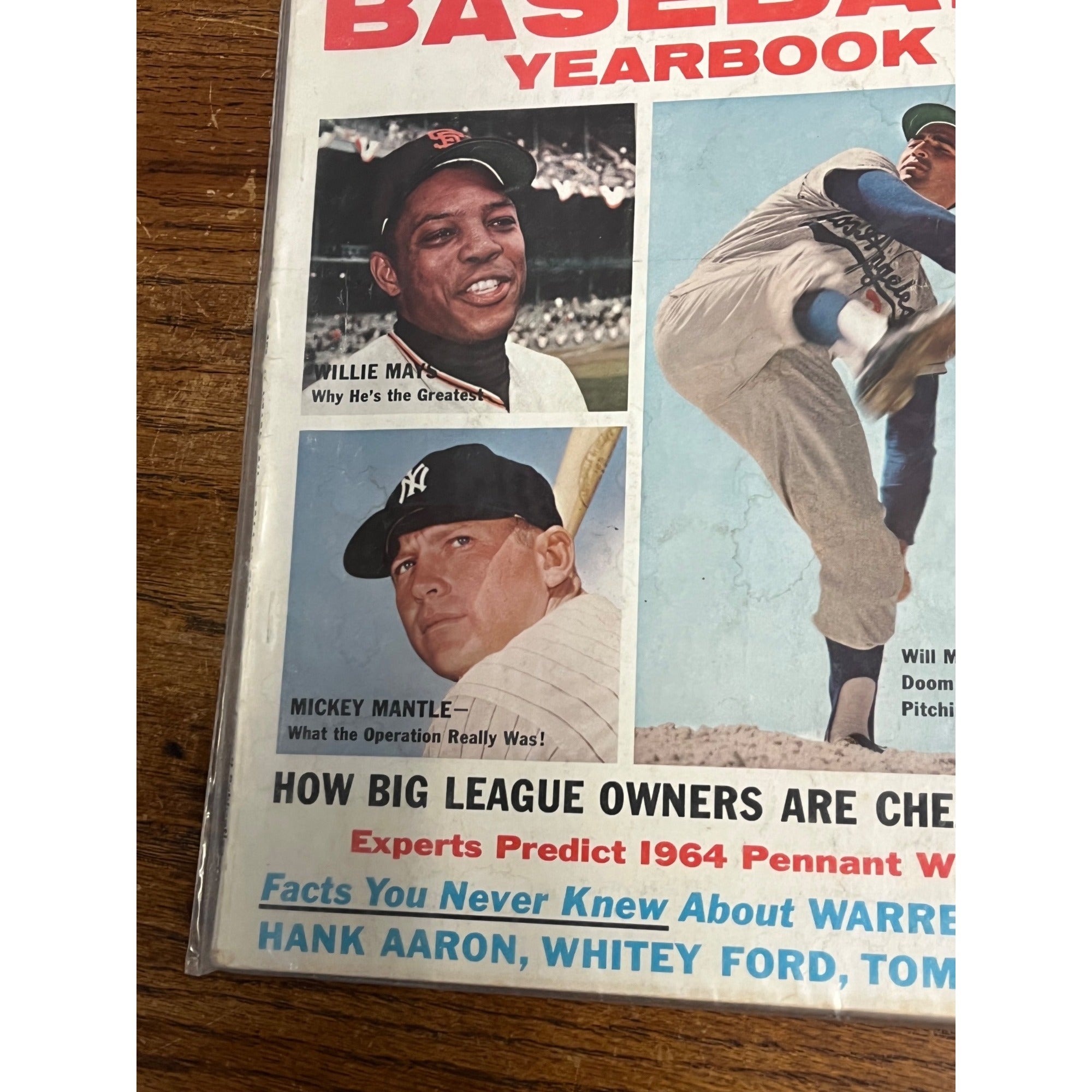 Vintage 1964 True's Baseball Yearbook Magazine Koufax Mickey Mantle Mays Cover