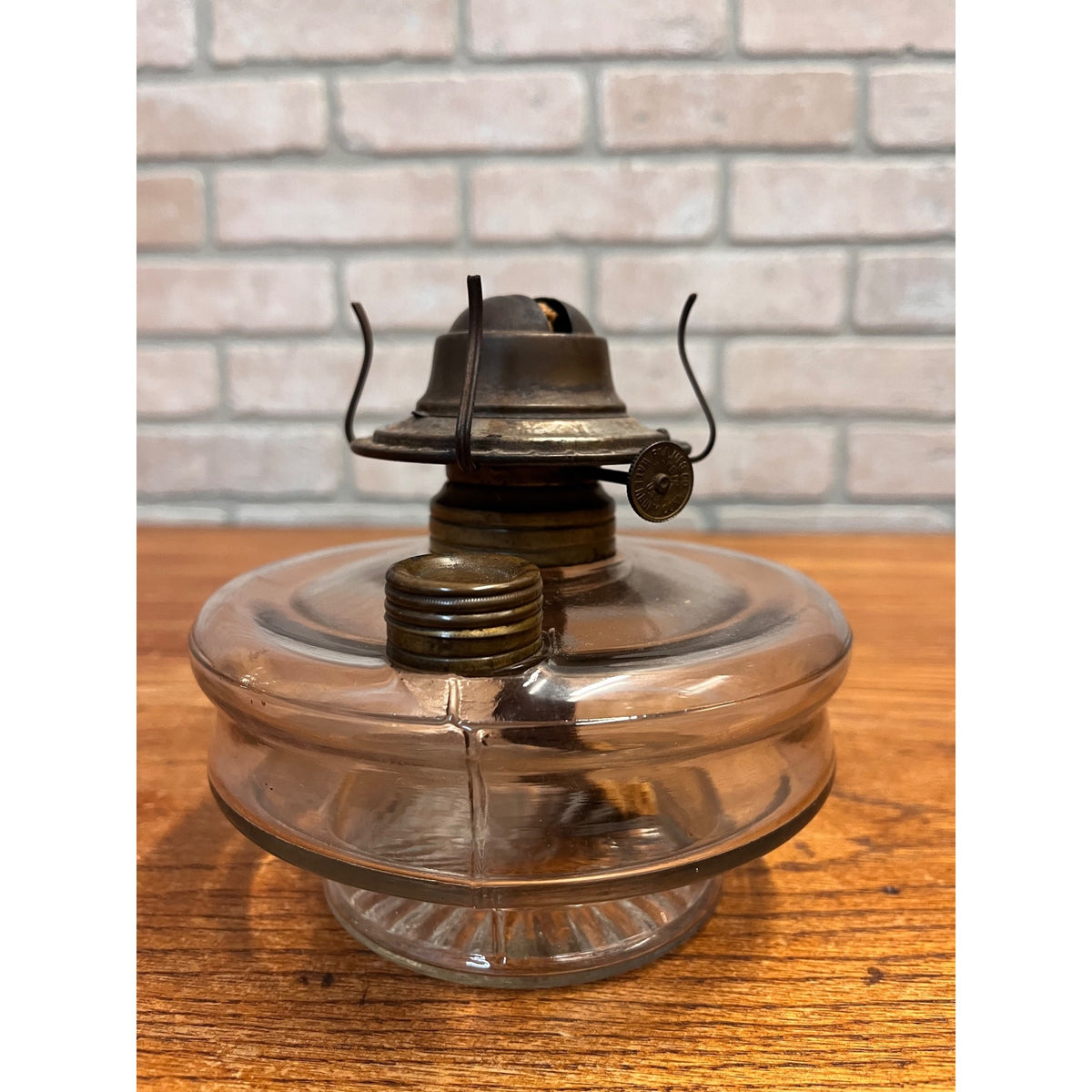 Antique Oil Lamp Glass Font & Burner for Cast Iron Wall Bracket Lamp 4” Base