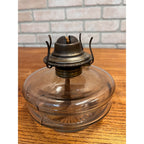 Antique Oil Lamp Glass Font & Burner for Cast Iron Wall Bracket Lamp 4” Base