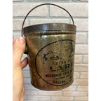 Vintage Weisbrod Cash Market Lard Tin Pail Advertising Manawa WI Wisconsin