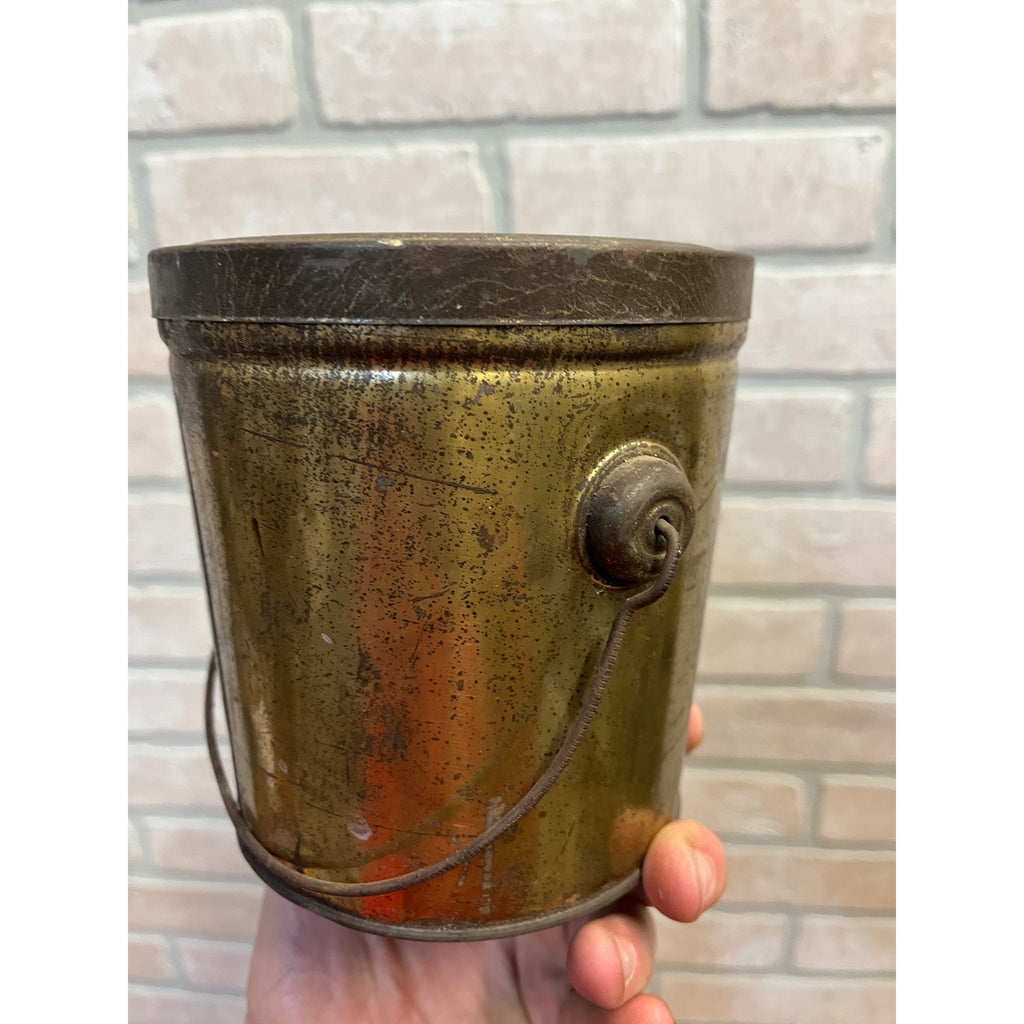 Vintage Weisbrod Cash Market Lard Tin Pail Advertising Manawa WI Wisconsin