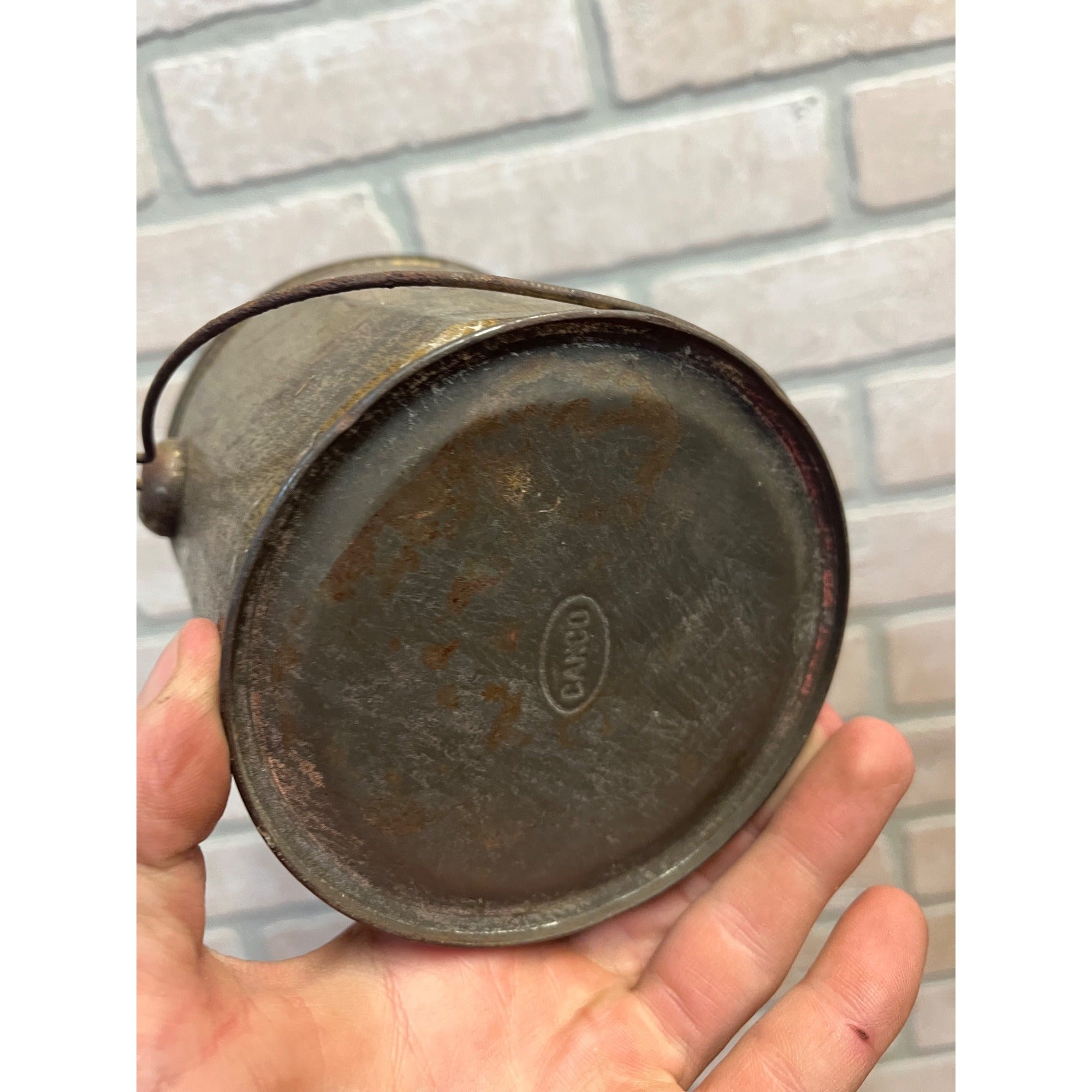 Vintage Weisbrod Cash Market Lard Tin Pail Advertising Manawa WI Wisconsin