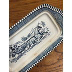 Vintage Royal China Currier & Ives "The Road in Winter" 2 PC Covered Butter Dish