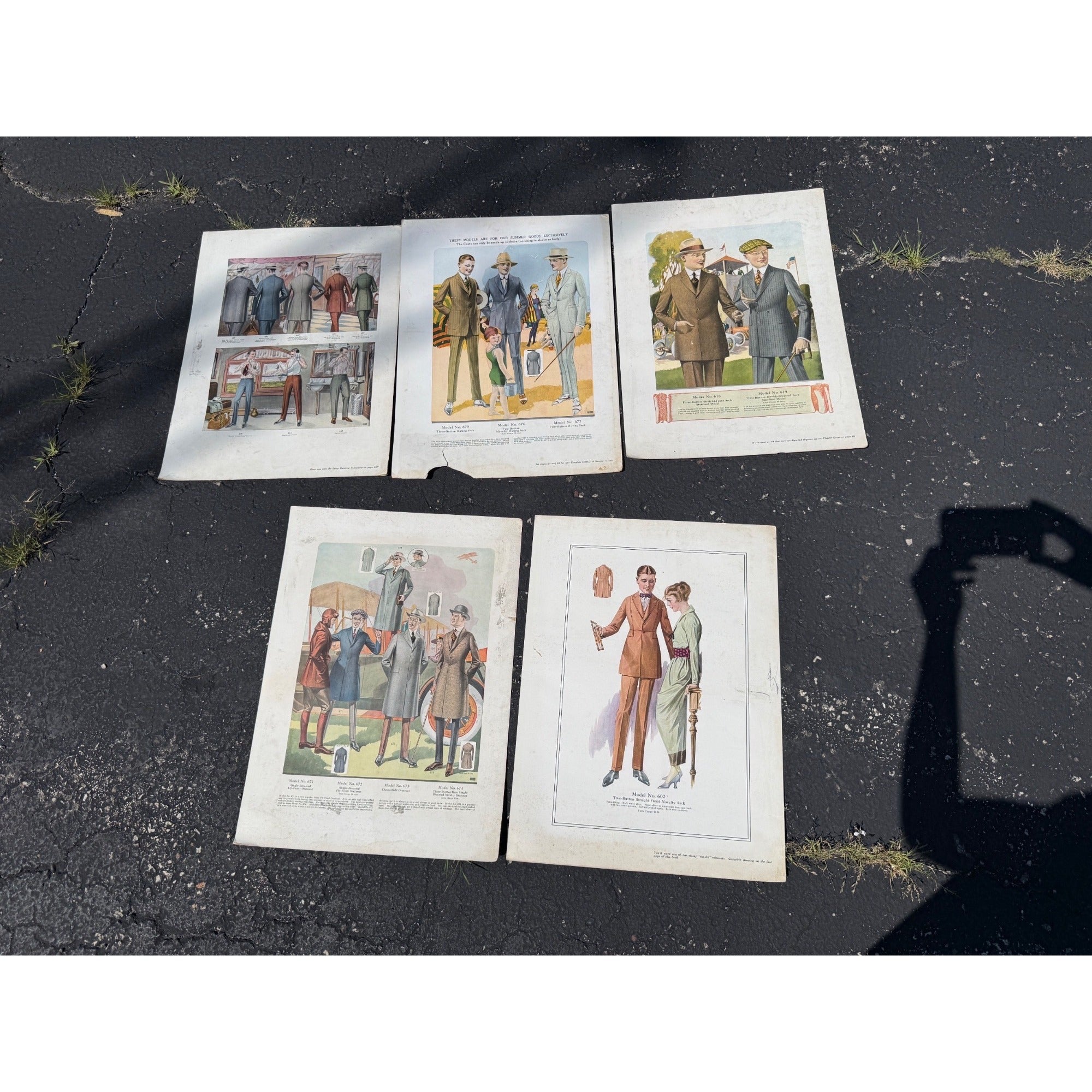 Vintage Lot Tailoring Clothing Display Signs Advertising Coats Palm Beach Suits