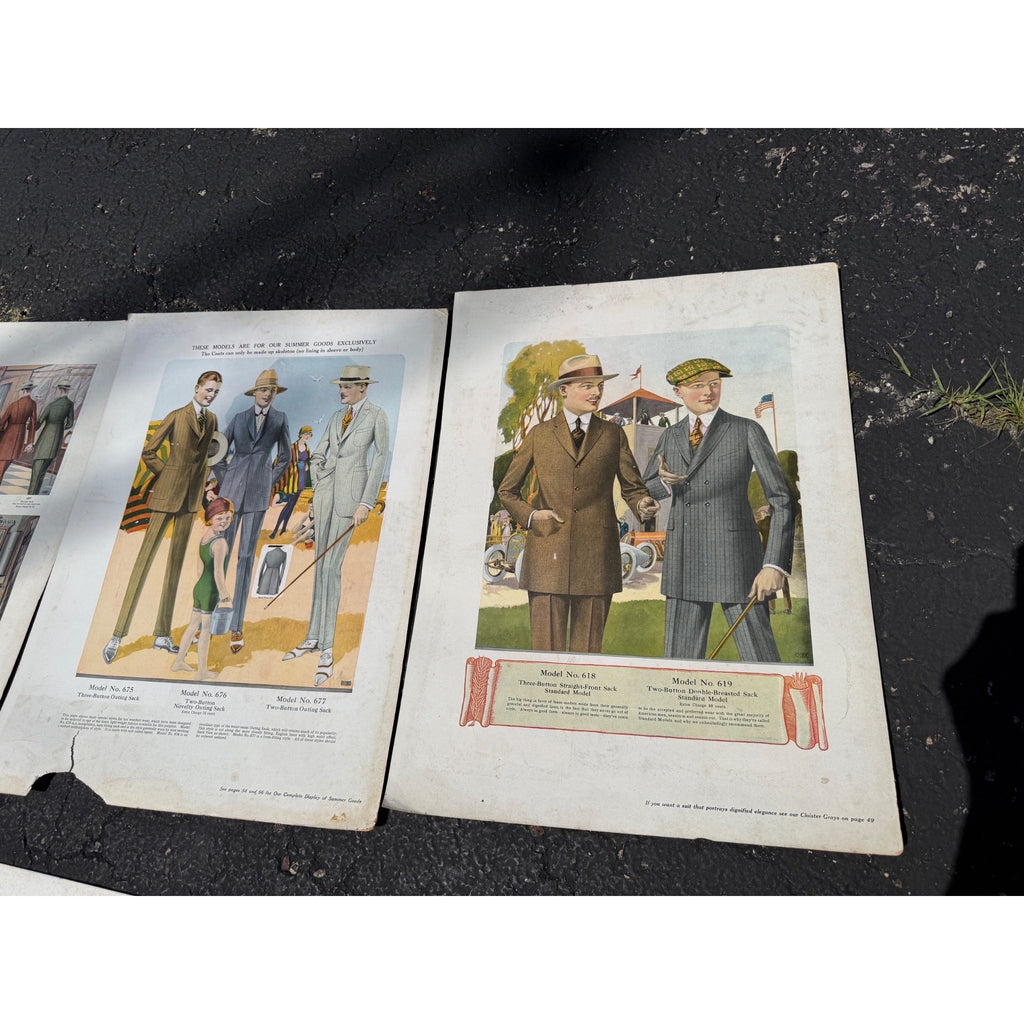 Vintage Lot Tailoring Clothing Display Signs Advertising Coats Palm Beach Suits
