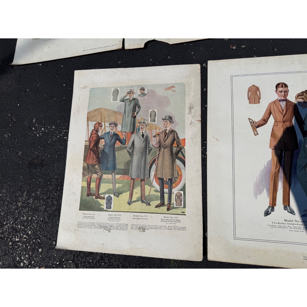 Vintage Lot Tailoring Clothing Display Signs Advertising Coats Palm Beach Suits